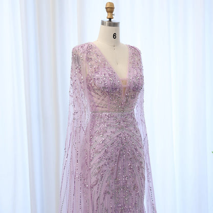 Luxury Mermaid Evening Dresses with Cape
