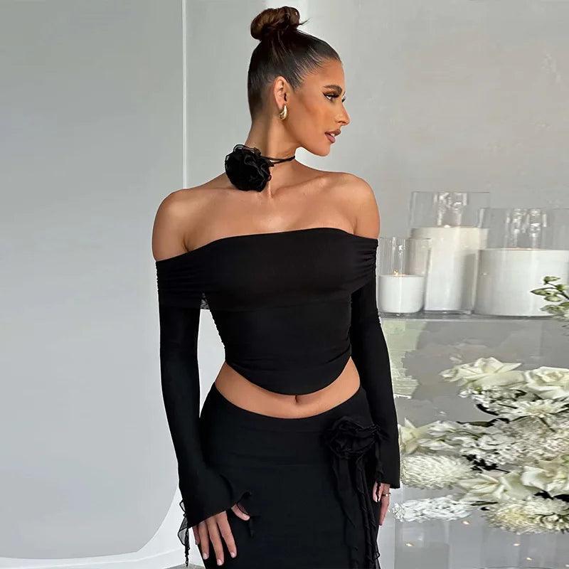 Flower Bodycon Skirt Sets Women - DALI