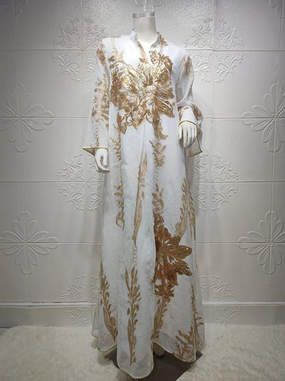 Sequins Embroidered Abaya Dress For Women