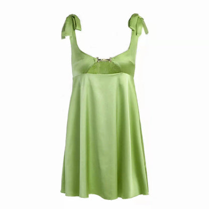 Bandage Satin Mini Dress - DALI