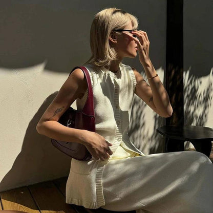 Fashion Knitted Skirt Suit For women - DALI