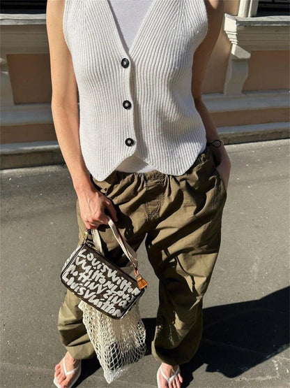 Knit Casual Ribbed Vest Cardigan For Women - DALI