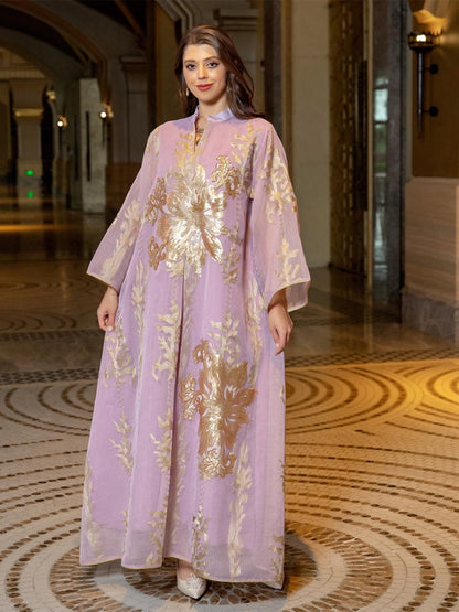 Sequins Embroidered Abaya Dress For Women