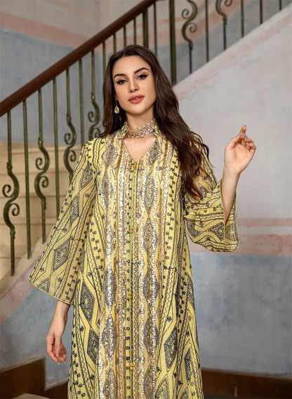 Fashion Abaya Chic And Elegant Women Evening Dress