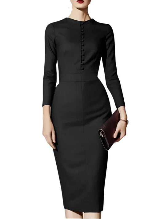 Dress Fashion Solid Bodycon Vestido - DALI