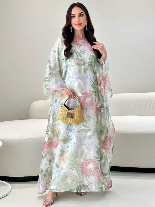 Muslim Printing Dress For Woman Kaftan Fashion