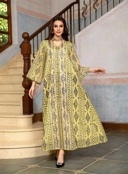 Fashion Abaya Chic And Elegant Women Evening Dress