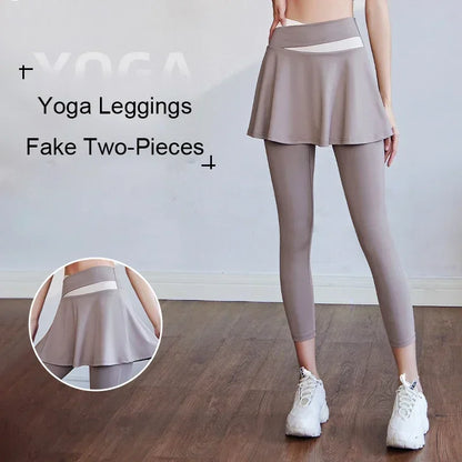 Yoga Legging with Skirts Tennis Leggings Soft Stretchy Tennis Dresses Running