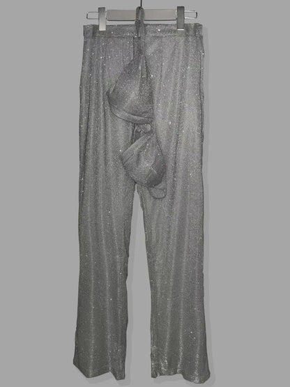 Silver Shiny Blazer Sets For Women - DALI