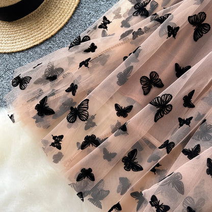 High Quality Embroidery Long Skirt Ladies Elastic Waist