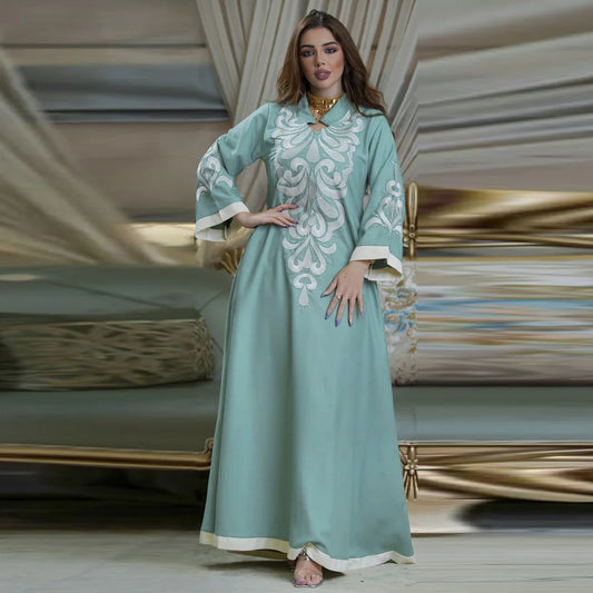 Robe Muslim Abaya Dubai Embroidered Kebaya Dress