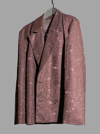 Glitter Silver Party Two Piece Pants Set Women - DALI