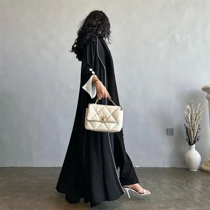Fashion Solid Casual Open Kimono Abayas