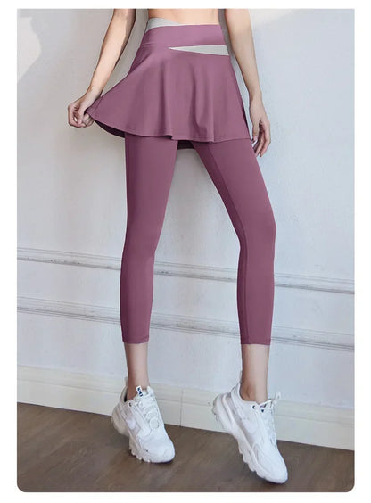 Yoga Legging with Skirts Tennis Leggings Soft Stretchy Tennis Dresses Running