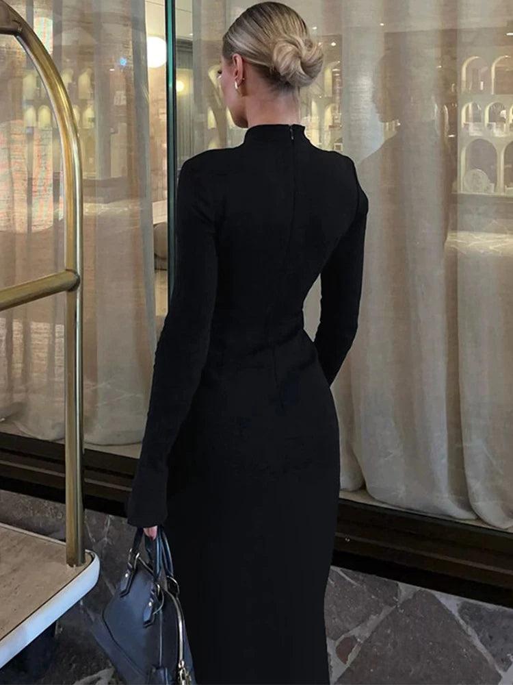 Slim Elegant Evening Dress Femme Autumn Fashion - DALI