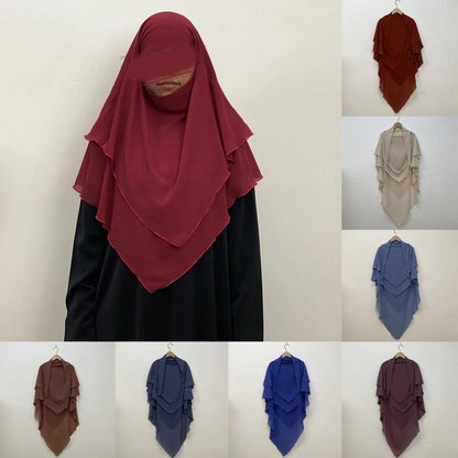 Ramadan Eid Chiffon Hijabs Long Khimar Prayer Clothes - DALI