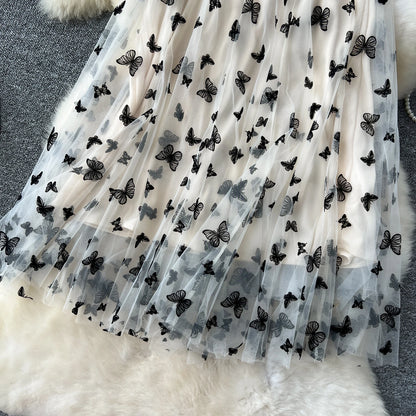 High Quality Embroidery Long Skirt Ladies Elastic Waist