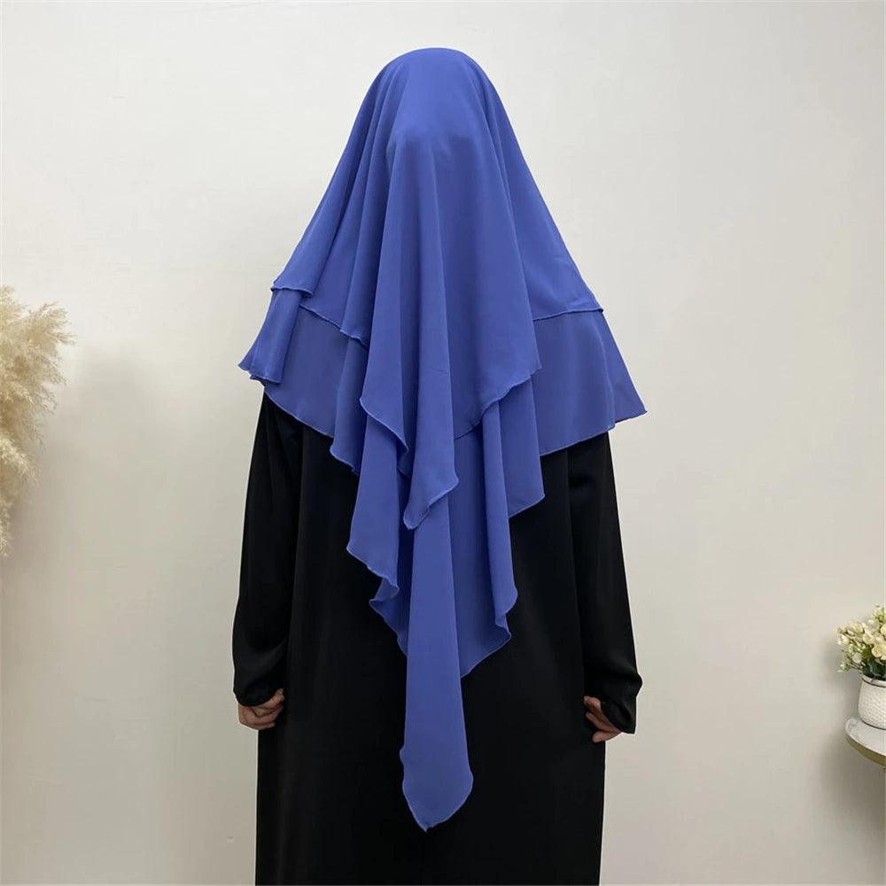 Ramadan Eid Chiffon Hijabs Long Khimar Prayer Clothes - DALI