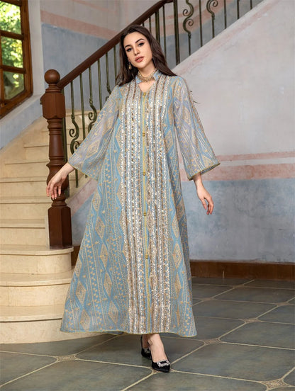 Fashion Abaya Chic And Elegant Women Evening Dress