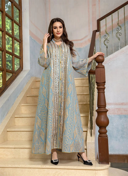 Fashion Abaya Chic And Elegant Women Evening Dress
