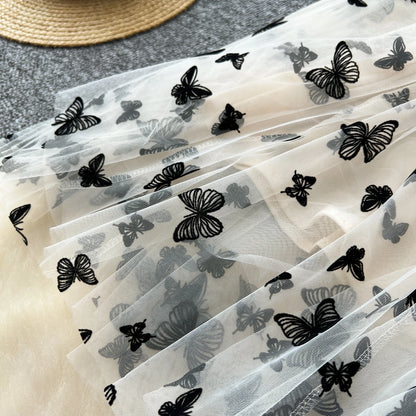 High Quality Embroidery Long Skirt Ladies Elastic Waist