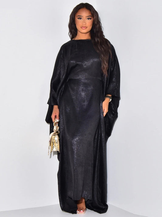 Muslim Fashion Solid Abayas Bat Sleeve Elegant