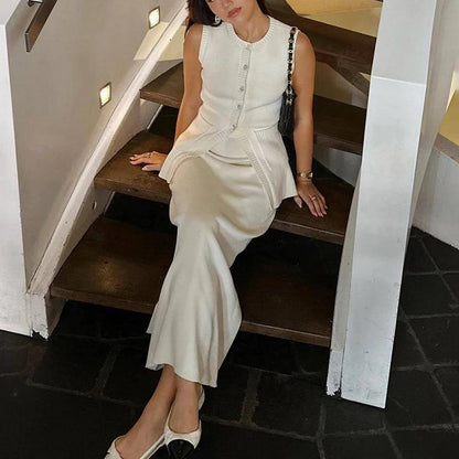 Fashion Knitted Skirt Suit For women - DALI