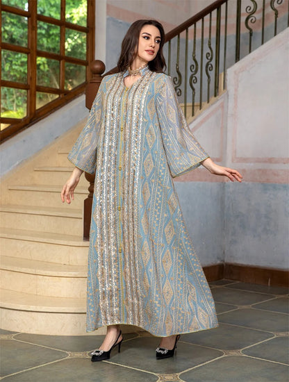 Fashion Abaya Chic And Elegant Women Evening Dress