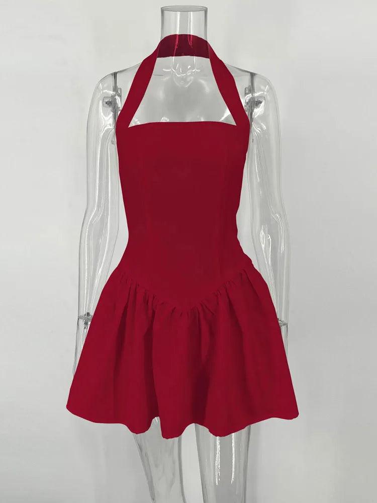 White Summer Ruffled Mini Dress Female - DALI