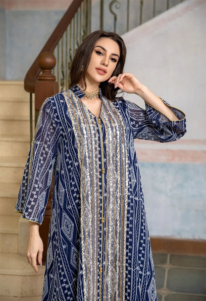 Fashion Abaya Chic And Elegant Women Evening Dress
