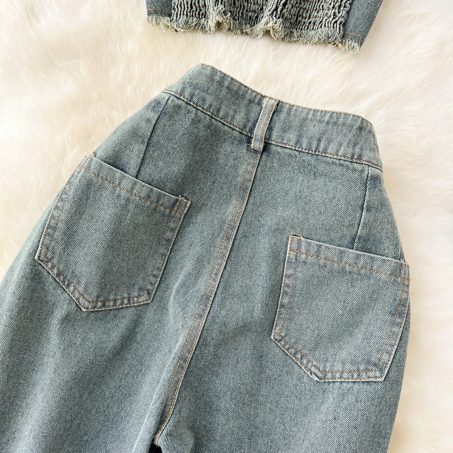 Women Vintage Denim Sets Fashion Streetwear