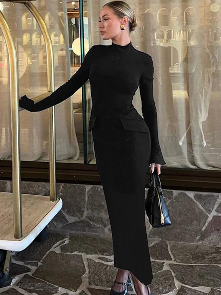 Slim Elegant Evening Dress Femme Autumn Fashion - DALI