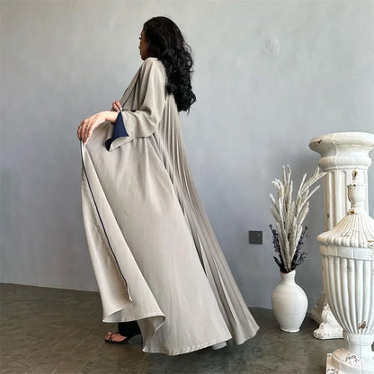 Fashion Solid Casual Open Kimono Abayas