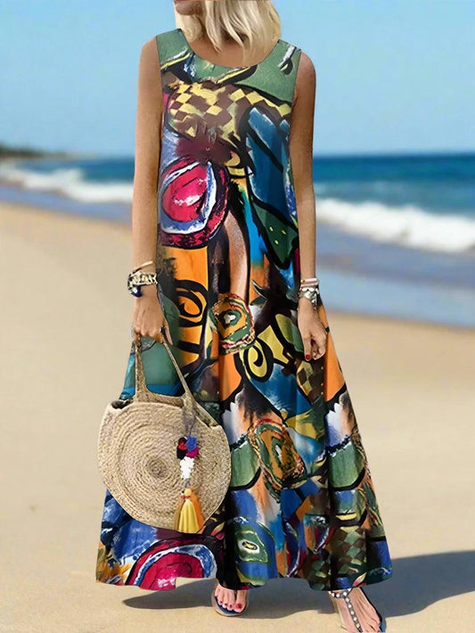 Vintage Kaftan Beach Vestido DaLi fans Oversize - DALI