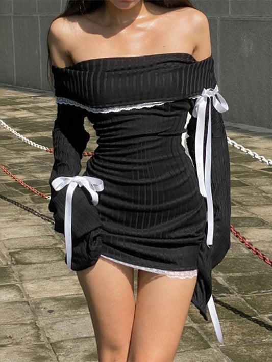 Lace Splice Mini Dress For Women - DALI