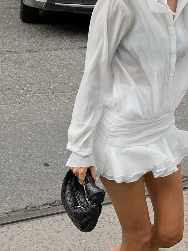White Chiffon Dress For Women - DALI