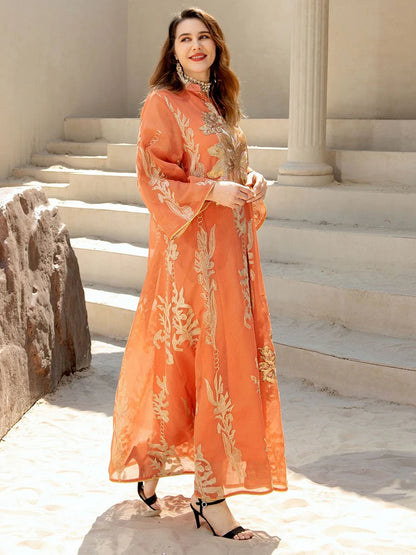 Sequins Embroidered Abaya Dress For Women