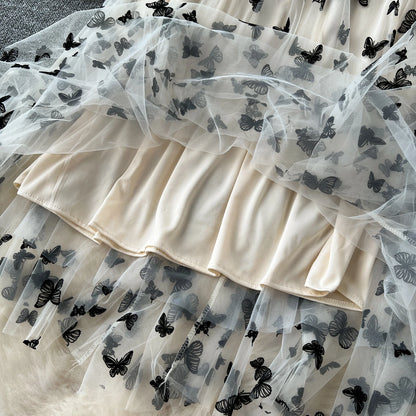 High Quality Embroidery Long Skirt Ladies Elastic Waist
