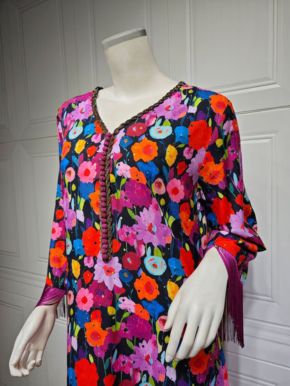 Women's Bronzing Printed Casual Dubai Muslim Robe