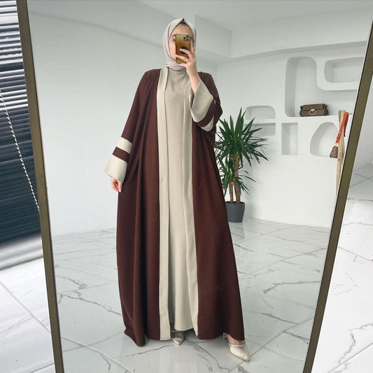 Women's Muslim Long Dress Abaya Two-piece Suit - DALI