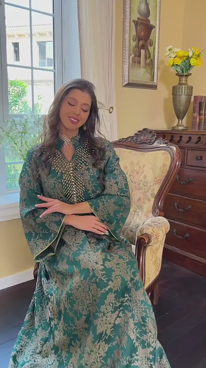 Muslim Ramadan Eid Embroidery Beading Casual Abaya For Women Jalabiya