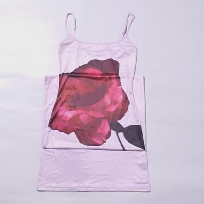 Printed Slim Fashion Halter Dresses Women